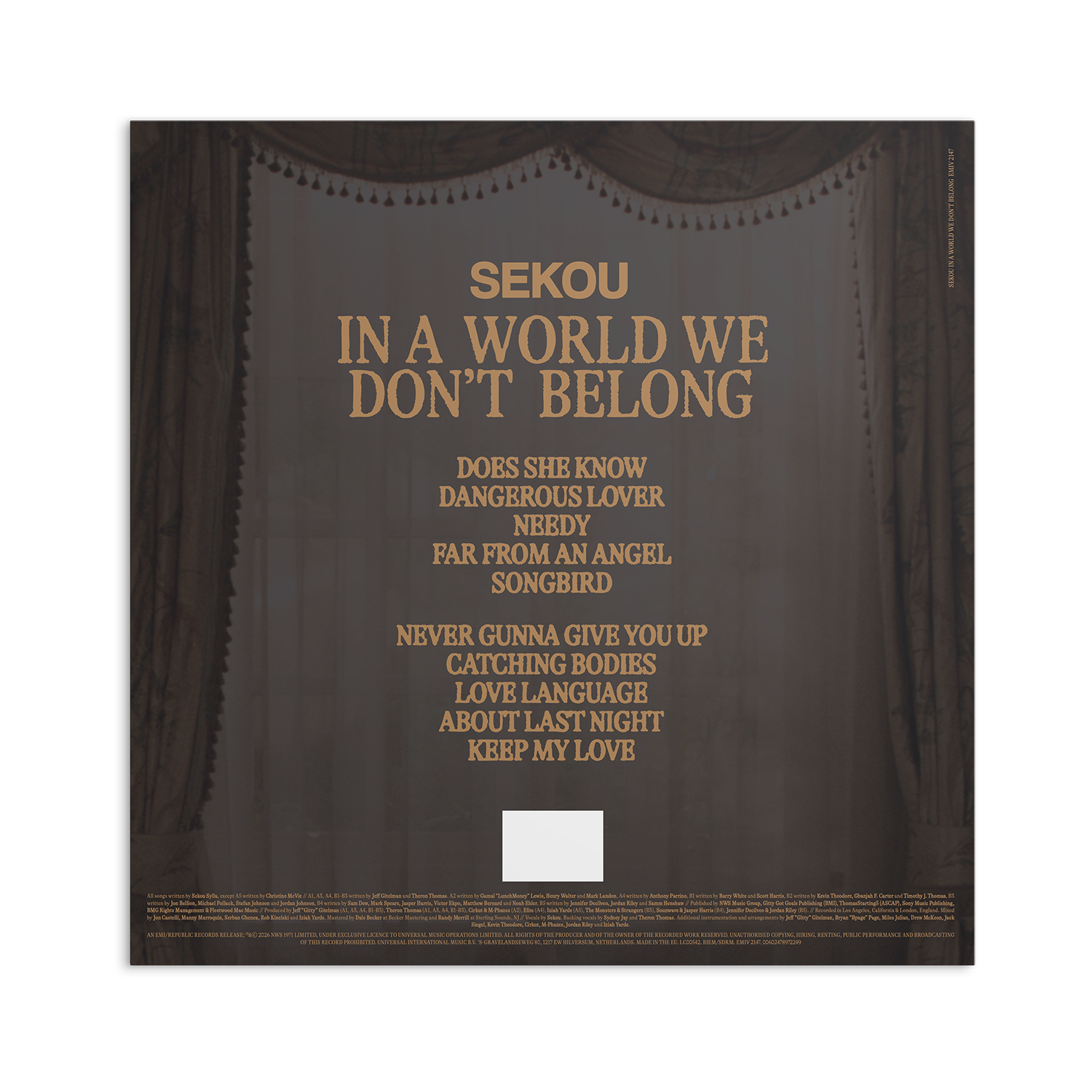 Sekou - SIGNED Sekou Limited Edition In A World We Don’t Belong - 12" Vinyl